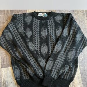 Othr Black and Gray Patterned Crewneck Sweater